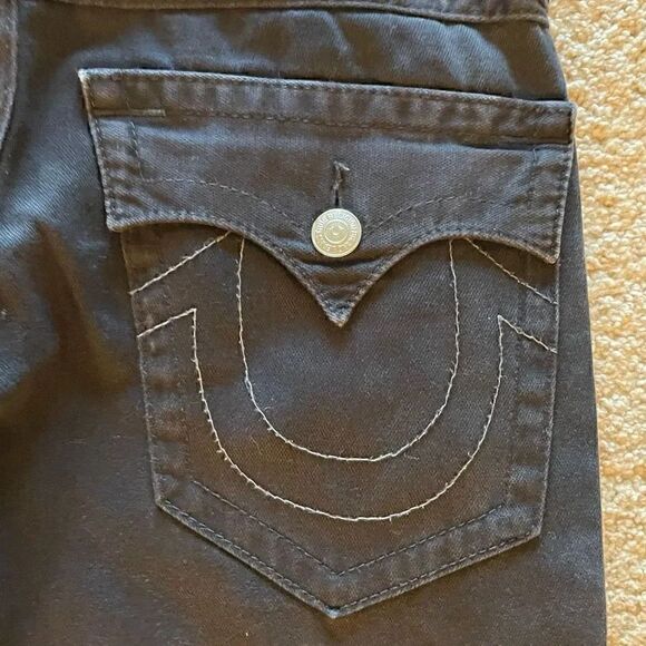 True Religion Jeans  Denim Horseshoe Back  Pockets Straight Black   29 #1502 - Picture 13 of 15